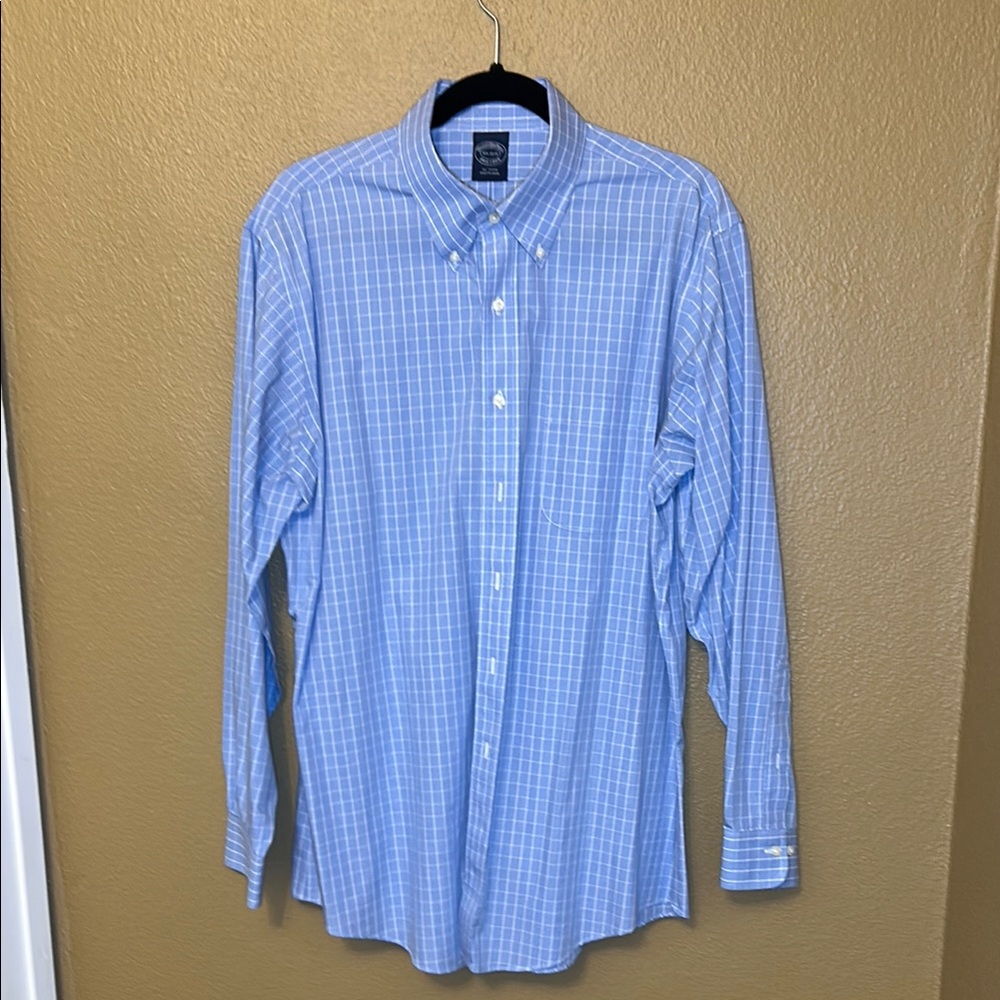 Brooks Brothers Blue Casual Button Down Shirt with Gingham Pattern